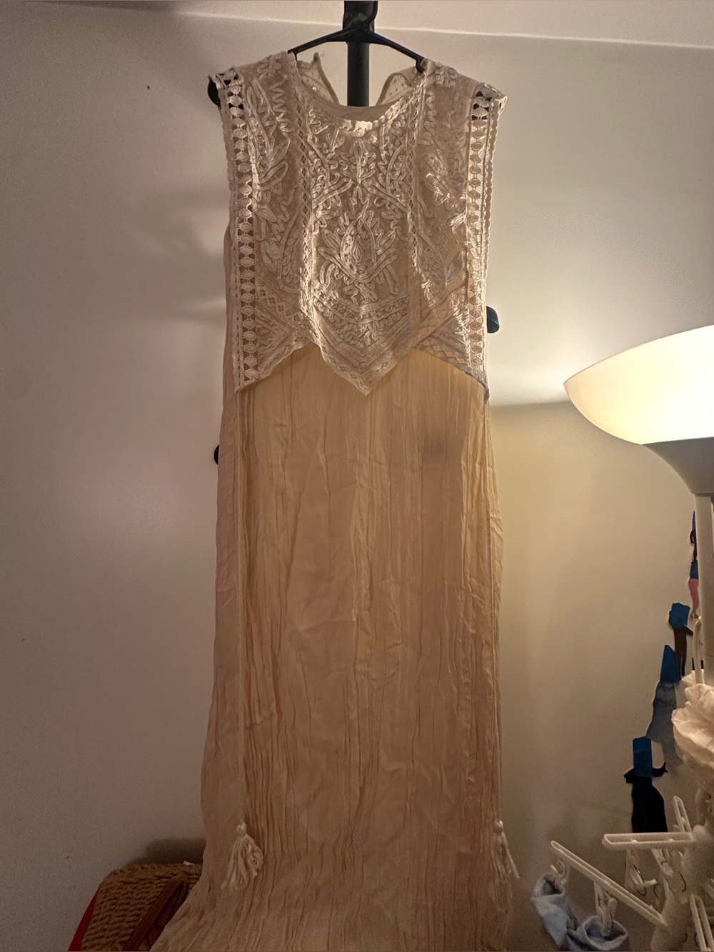 COMBINATION DRESS WITH DETACHABLE OVERLAY ZW COLLECTION - Picture 2 of 4